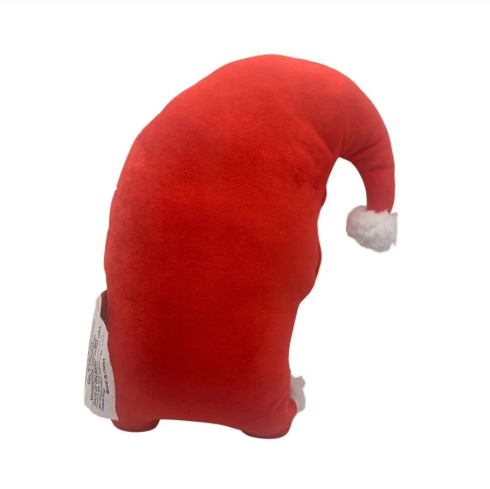 Christmas Shaped Santa Faux Shearling Throw Pillow Red/Ivory - Wondershop